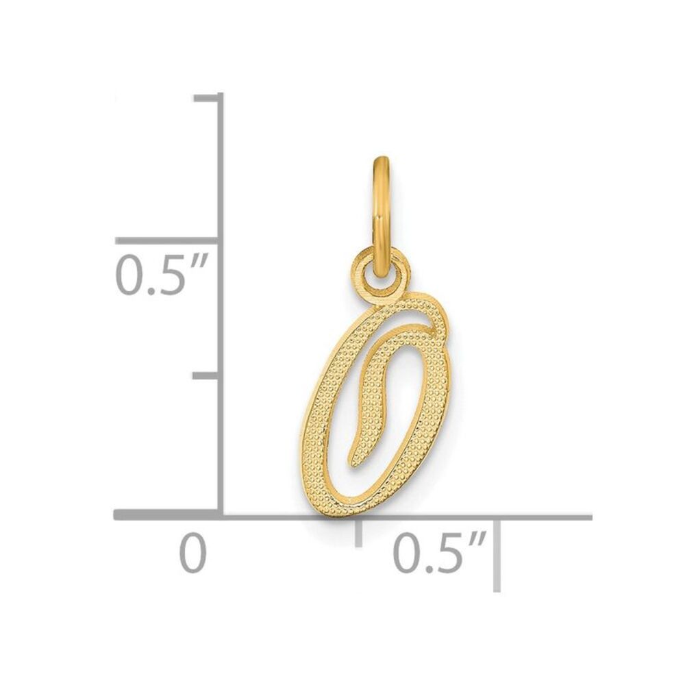 14k Yellow Gold Script Letter O Initial Charm - image 4